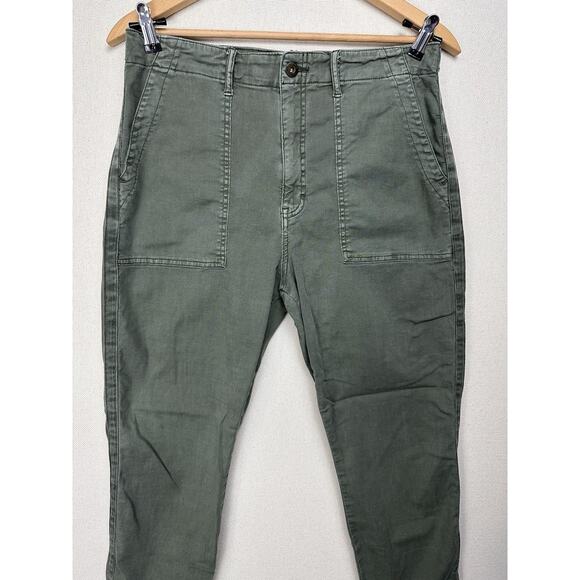 Pistola Women's Straight Leg Capri Pant SZ 33 Stretch Army Green Utility Grunge - Picture 2 of 13